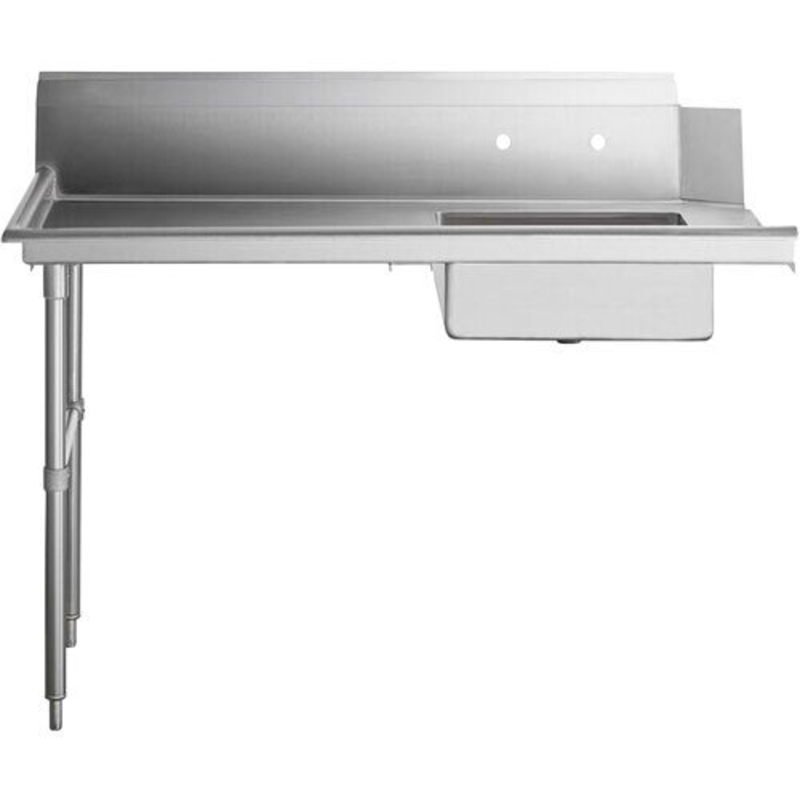 Omcan 60-Inch Stainless Steel Soiled Dish Table With Sink For Commercial Kitchens