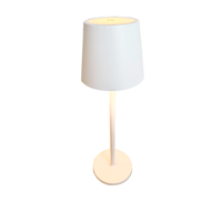 Alt Tag: OMCAN 48284 Rechargeable LED Table Lamp with Stepless Dimming White cordless battery powered white table lamp