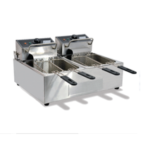 Friteuse électrique de comptoir double Omcan 39372 de 12,6 pintes
