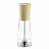 Wooden Salt Mill With Metal Grinder Featuring A Classic Wooden Top And Clear Body For Stylish Table Settings.