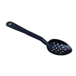 Omcan 85096 13" Long Perforated Polycarbonate Serving Spoon, Black
