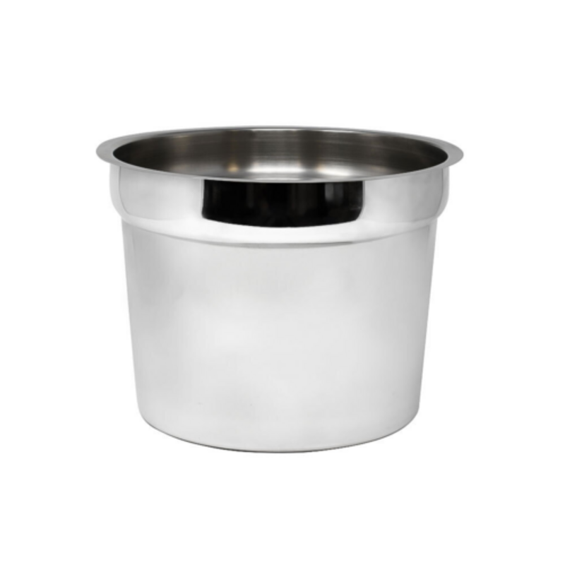 Étiquette alternative : Omcan 44669 Pomête encastrée de légumes 4 pintes Poêle ronde en acier inoxydable pour table à vapeur en acier inoxydable pour soupes, sauces et légumes