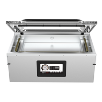 Atmovac DIABLO12D27G Commercial Countertop Vacuum Sealer with Open Lid and Interior View
