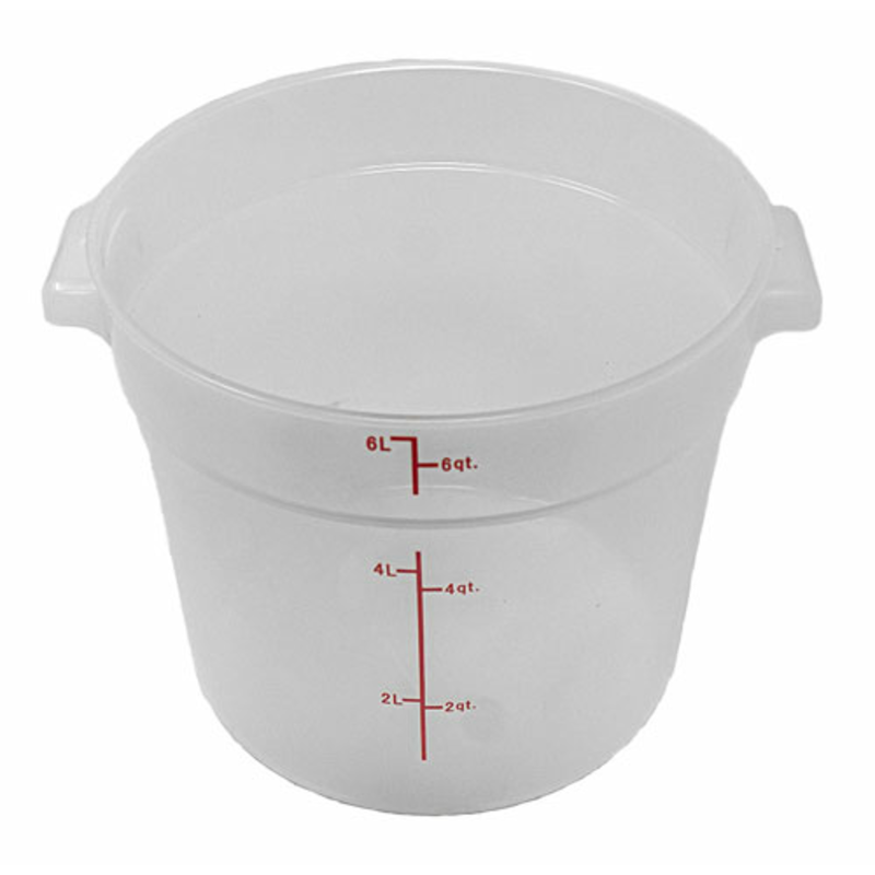 Clear Food Storage Pan with Measurement Markings for Accurate Portion Control in Commercial Kitchens