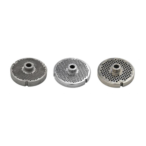 OMCAN 39476 #52 Hard Stainless Steel Meat Grinder Plate 9.5mm replacement machine plate with hub, commercial grinder parts