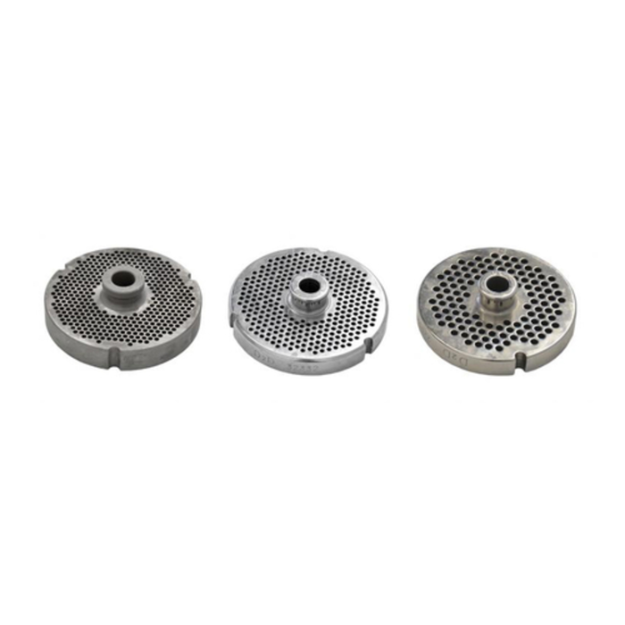 OMCAN 39476 #52 Hard Stainless Steel Meat Grinder Plate 9.5mm replacement machine plate with hub, commercial grinder parts