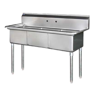 Blueair by Bluenix BS3-18-12/N 60" Three Compartment Stainless Sink