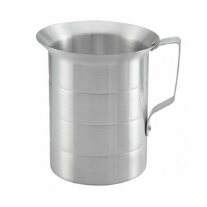 Omcan 80401 Commercial Aluminum Measuring Cup with Riveted Handle 1 Quart