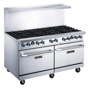 BLUELAVA BLR60-10B 60" Gas Restaurant Range with 10 Burners