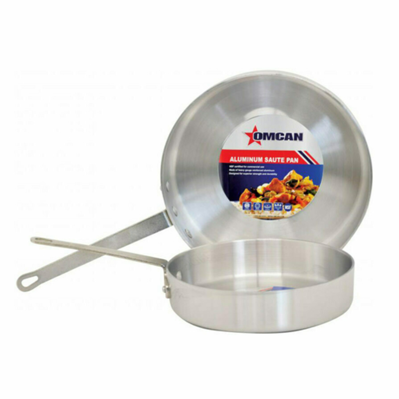 Omcan 43443 Aluminum Non-Stick Sauté Pan, 4.5 Qt Cookware, Featuring Non-Stick Interior For Easy Food Release.