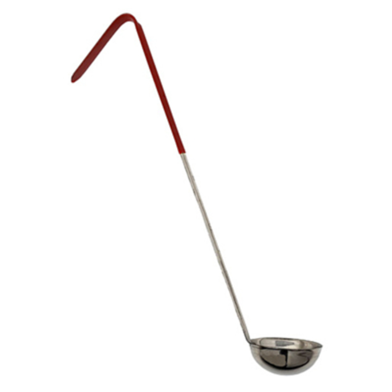 Omcan 80762 Durable Stainless Steel 2 oz. Commercial Serving Ladle with long handle, stainless bowl ladle for restaurant buffet catering