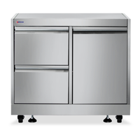 Omcan 47877 Meuble-support en acier inoxydable de 32 po de largeur pour barbecue