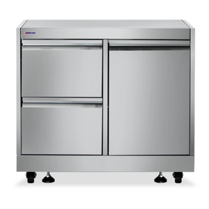 Omcan 47877 Meuble-support en acier inoxydable de 32 po de largeur pour barbecue