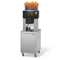 Zummo Z14 automatic commercial juicer with Nature Cabinet G, stainless steel stand, and top orange hopper for fresh juice