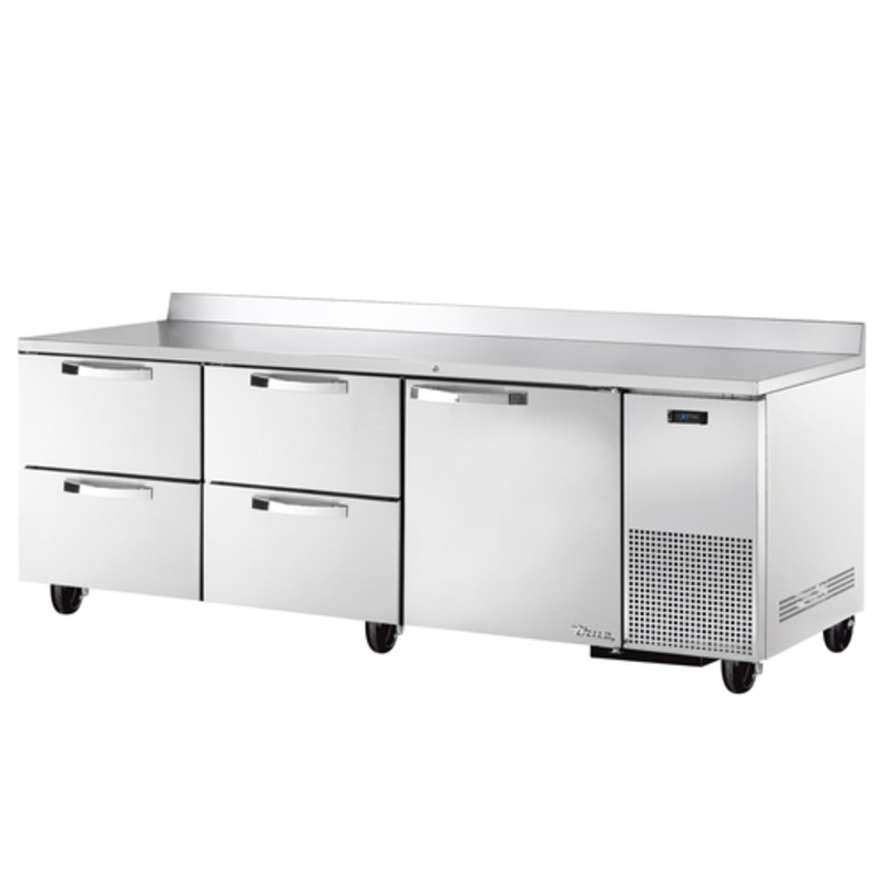 True TWT-93D-4-HC 93.25 Inch Four-Drawer Worktop Refrigerator For Efficient Commercial Kitchen Storage