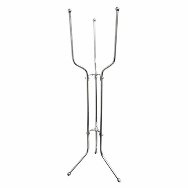 Alt Tag: Omcan 80838 Commercial Wine Cooler Bucket Stand 11.5-inch Width chrome metal stand for wine bucket or ice pail