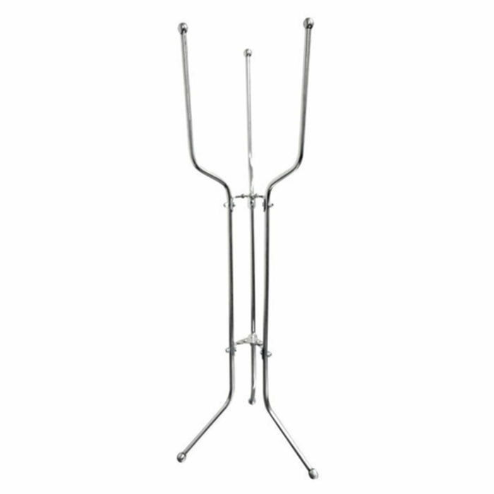 Alt Tag: Omcan 80838 Commercial Wine Cooler Bucket Stand 11.5-inch Width chrome metal stand for wine bucket or ice pail