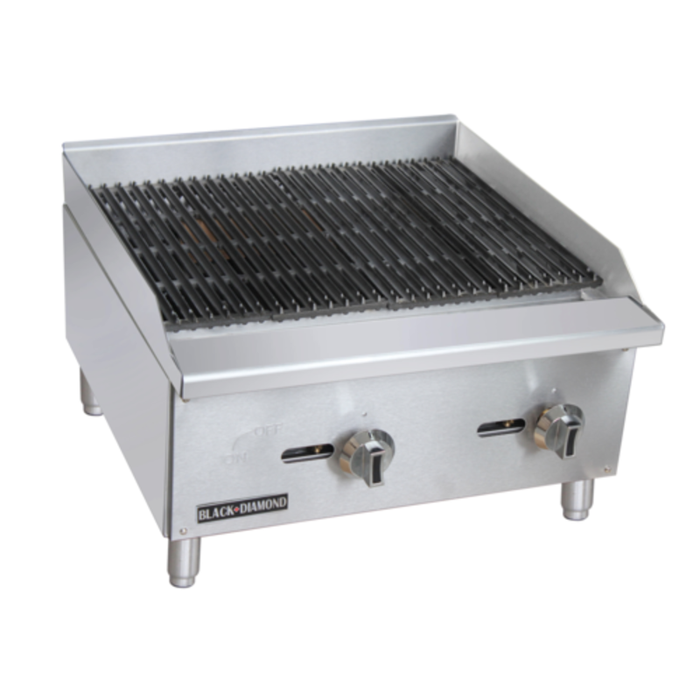 Black Diamond BDECTC-24/NG 24" Countertop Gas Charbroiler, 2 Burners